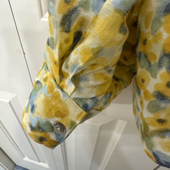 Sale‼️Zac and Rachael Floral Yellow and Blue Women's Top in size 2X - Picture 5 of 6